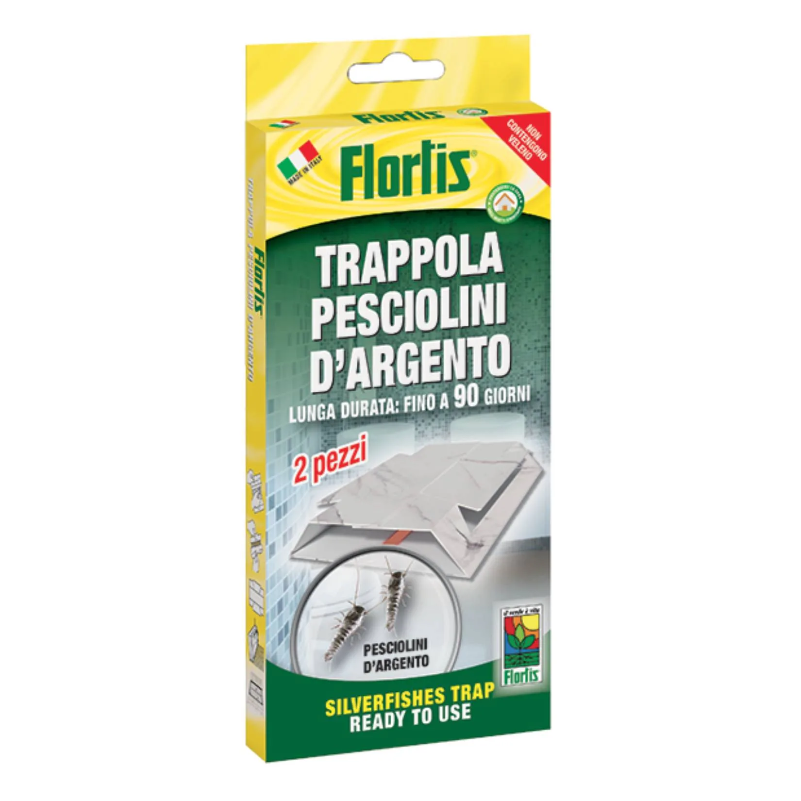 Flortis Trappola per Pesciolini d'Argento – 2 Pezzi – Efficace e Atossica per Ambienti Interni - immagine 1