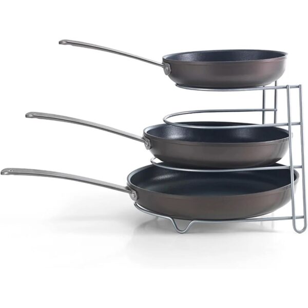 Metaltex Porta Padelle Canyon 4 Posti – Salvaspazio da Cucina in Metallo Resistente - immagine 2