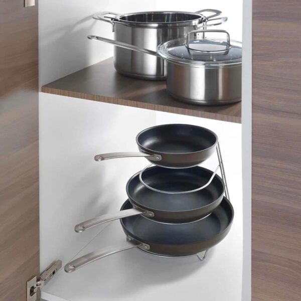 Metaltex Porta Padelle Canyon 4 Posti – Salvaspazio da Cucina in Metallo Resistente - immagine 3