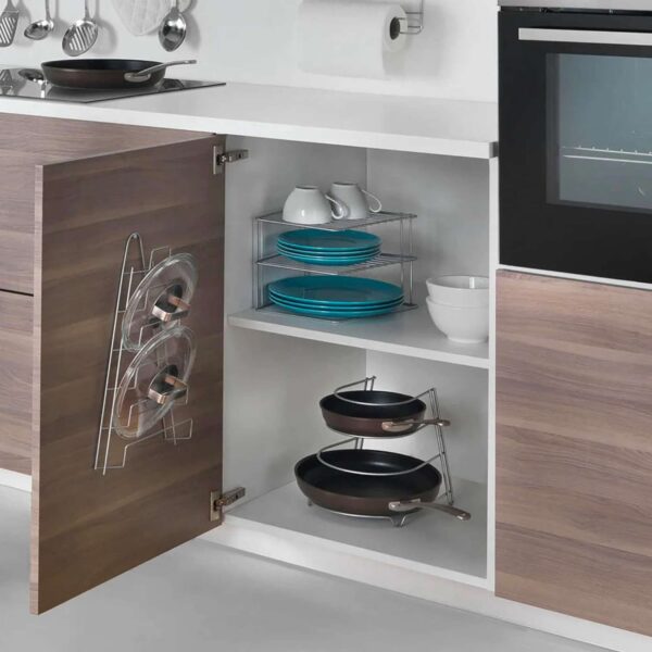 Metaltex Porta Padelle Canyon 4 Posti – Salvaspazio da Cucina in Metallo Resistente - immagine 5