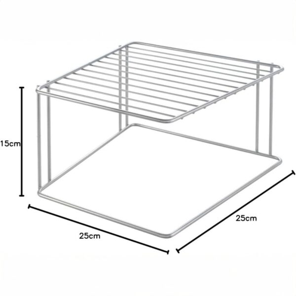 Metaltex Mensola Angolare 2 Piani – Boxe Bianco in Filo di Ferro per Bagno o Cucina - immagine 5