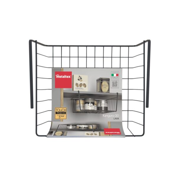 Metaltex Cestello Sottopensile Nero 30x26x14 cm – Organizer Cucina Salvaspazio in Filo Metallico - immagine 2