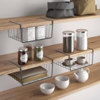 Metaltex Cestello Sottopensile Nero 30x26x14 cm – Organizer Cucina Salvaspazio in Filo Metallico - immagine 4