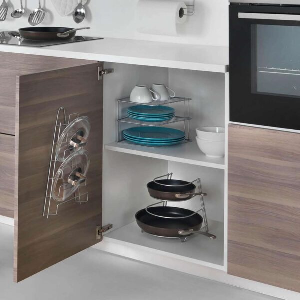 Metaltex Mango Porta Coperchi 6 Posti – 7x23x42 cm – Organizer Cucina in Filo Metallico - immagine 5