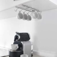 Metaltex – SpiderMug Mensola Portabicchieri in Filo Metallico Rivestito Polietilene Argento – Organizer Cucina Salvaspazio - immagine 3