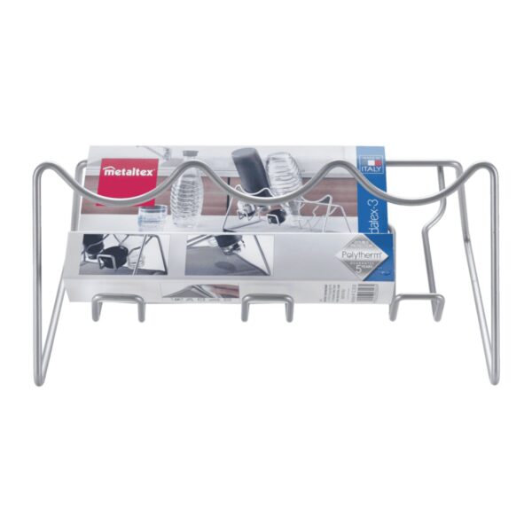 Metaltex – Sodatex 3 Scolabottiglie con Tappetino – Scolapiatti Compatto per Bottiglie e Bicchieri - immagine 5