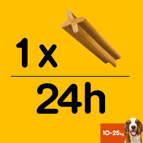 Pedigree Dentastix per Cani Taglia Media 10-25 kg – 105 Bastoncini Igiene Orale – Snack Dentale 180g (15 Confezioni da 7 Pezzi) - immagine 6