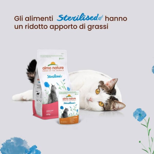 Almo Nature Sterilised Tonno – Cibo Umido Naturale per Gatti Adulti Sterilizzati – 30 Bustine da 70g (2,1 kg Totali) – Alta Qualità e Ingredienti Selezionati - immagine 3