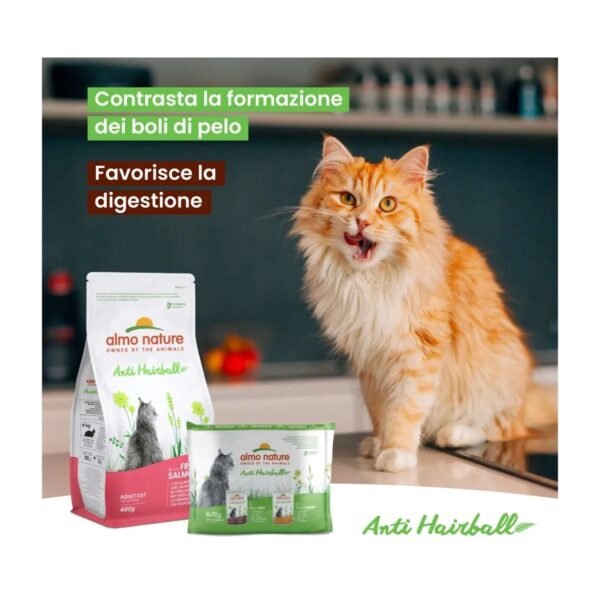 Almo Nature Anti Hairball Manzo – Cibo Umido Naturale per Gatti Adulti – 30 Bustine da 70g (2,1 kg Totali) – Contro i Boli di Pelo, Alta Qualità - immagine 4