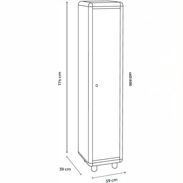 Garofalo Easy Spogliatoio 1 Anta con Serratura – Armadietto Sporco/Pulito in Plastica di Alta Qualità Professionale 39x175x39 cm - immagine 2
