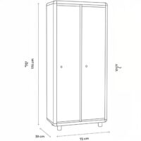 Garofalo Easy Spogliatoio 2 Ante – Armadietto Professionale Sporco/Pulito con Serratura – L72xP39xH175 cm in Plastica di Altissima Qualità - immagine 3