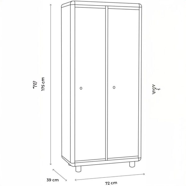 Garofalo Easy Spogliatoio 2 Ante – Armadietto Professionale Sporco/Pulito con Serratura – L72xP39xH175 cm in Plastica di Altissima Qualità - immagine 3