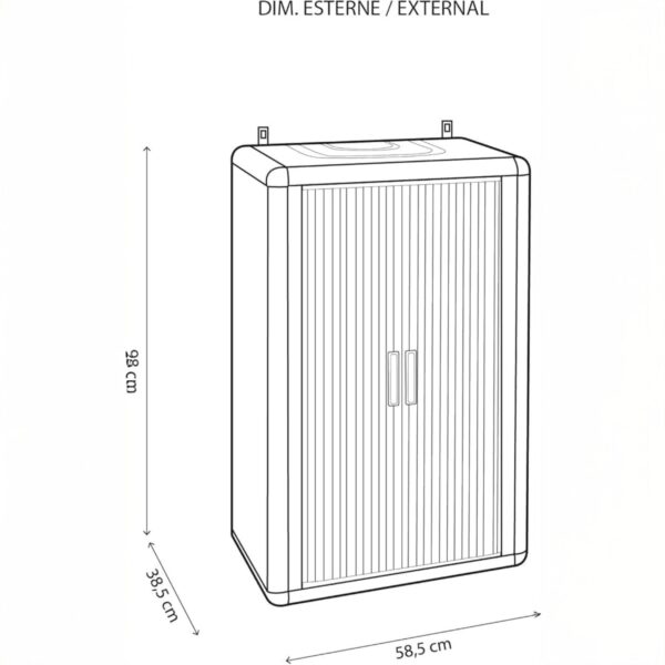 Garofalo Mobile Copricaldaia Grigio – Anta Scorrevole, Montaggio Facile, Struttura Resistente – 58,5x38,5x98 cm - immagine 5