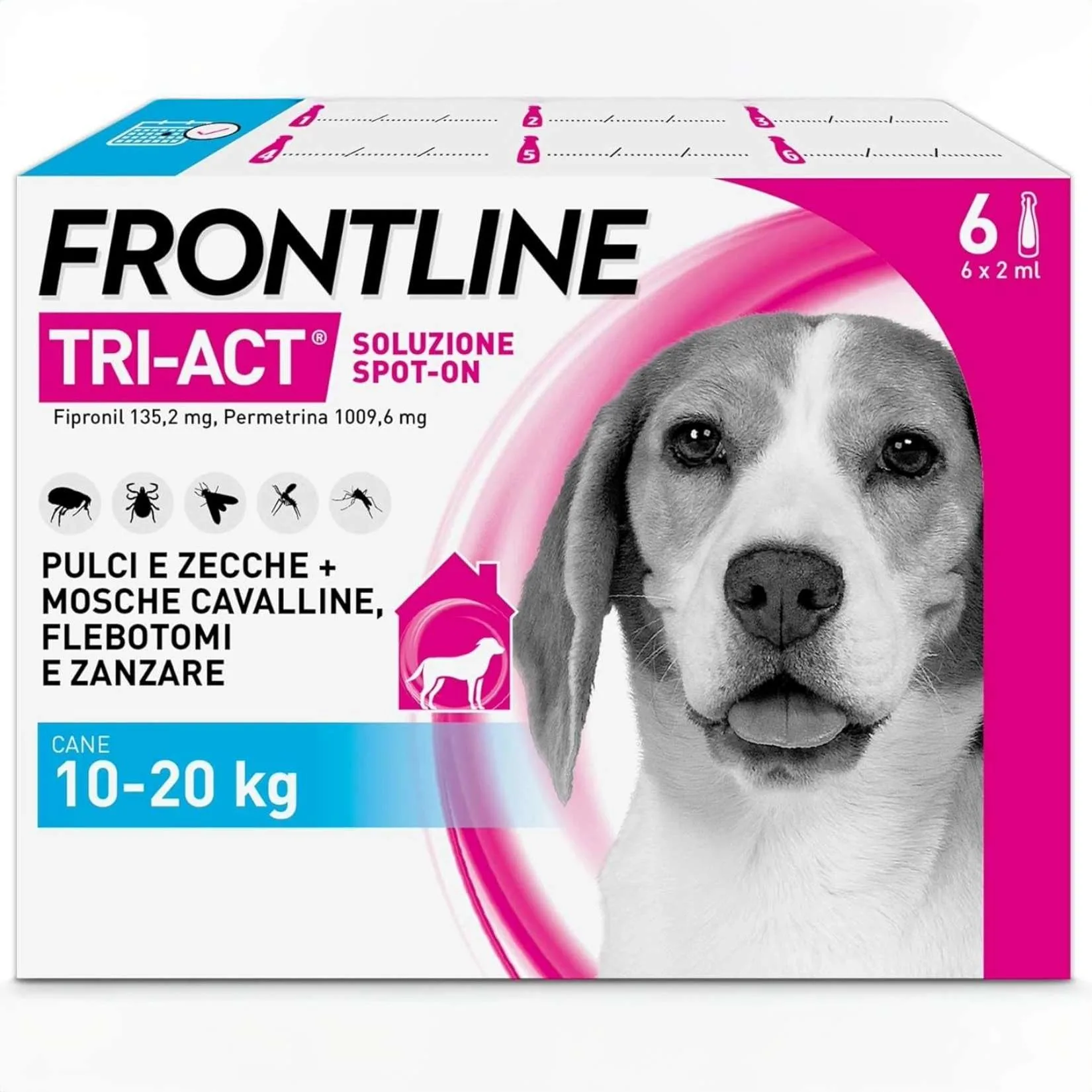 FRONTLINE Triact 6 Pipette per Cani Taglia M (10-20 kg) FRONTLINE Triact 6 Pipette per Cani Taglia M (10-20 kg)