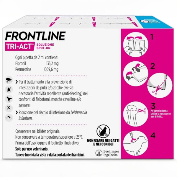FRONTLINE Triact 6 Pipette per Cani Taglia M (10-20 kg) – Antiparassitario Lunga Durata Contro Pulci, Zecche, Zanzare, Pappataci e Leishmaniosi - immagine 2