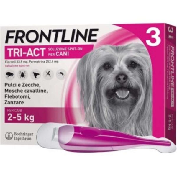 Frontline Triact 3 Pipette per Cani Taglia XS (2-5 kg) – Antiparassitario Lunga Durata Contro Pulci, Zecche, Zanzare, Pappataci e Leishmaniosi - immagine 3