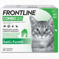 Confezione Frontline Combo per gatti e furetti – 6 pipette da 0,5 ml con azione antiparassitaria su adulti e stadi larvali dei parassiti