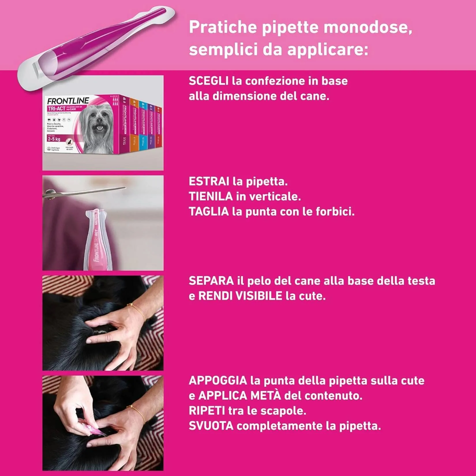 BOEHRINGER  – Frontline Triact 3 Pipette per Cani 5-10 Kg – Antiparassitario Completo contro Pulci, Zecche, Zanzare e Leishmaniosi – Protezione Lunga Durata per Cani e Cuccioli - immagine 4