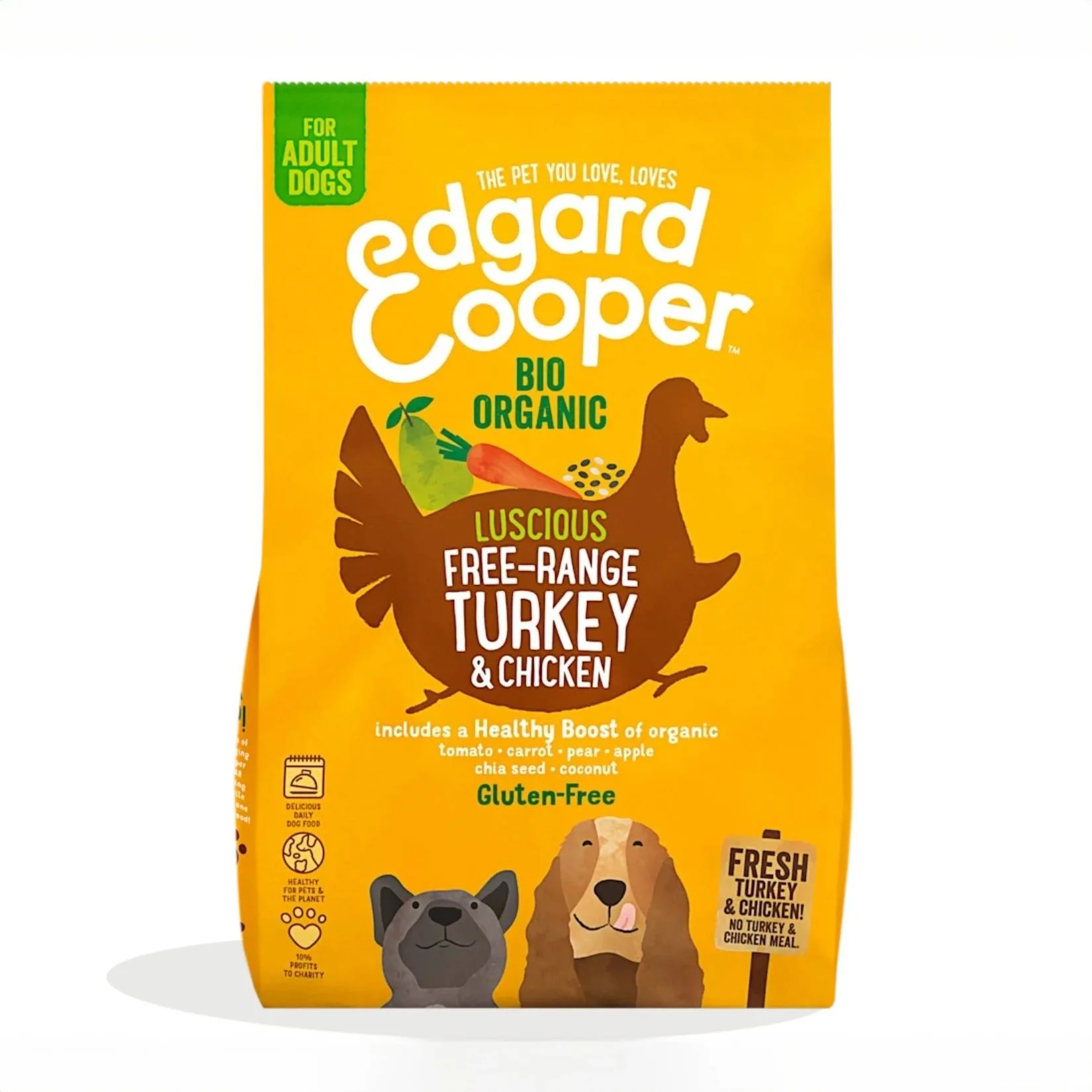 Edgard & Cooper Crocchette Cani Adulti 7 Kg – Pollo e Tacchino Bio – Alimento Naturale e Biologico per Cani Adulti - immagine 2