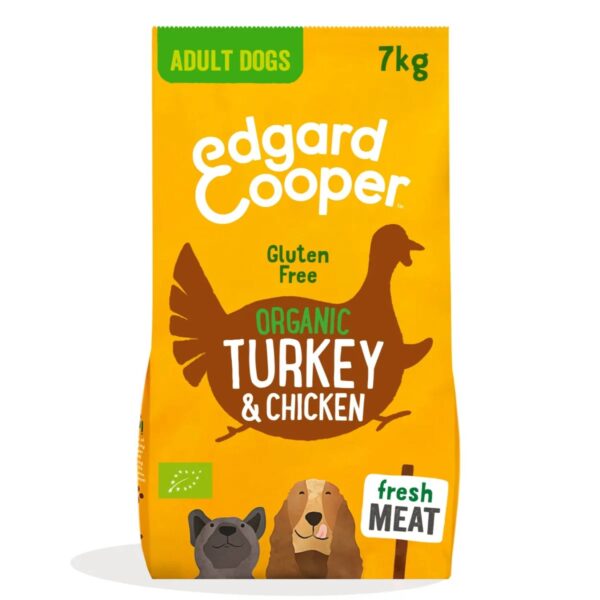 Edgard & Cooper Crocchette Cani Adulti 7 Kg – Pollo e Tacchino Bio – Alimento Naturale e Biologico per Cani Adulti - immagine 1