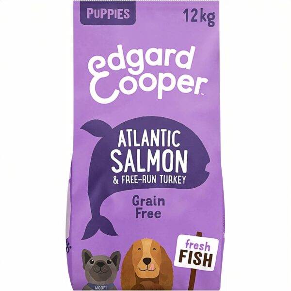 Edgard & Cooper Crocchette Cani Puppy Junior 12 Kg – Salmone e Tacchino – Alimento Completo per Cuccioli - immagine 1