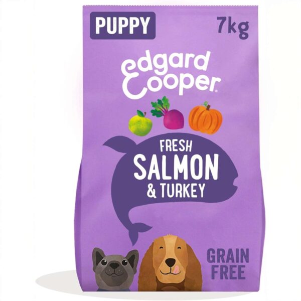 Edgard & Cooper Crocchette Cani Puppy Junior 7 Kg – Salmone e Tacchino – Alimento Completo per Cuccioli - immagine 1