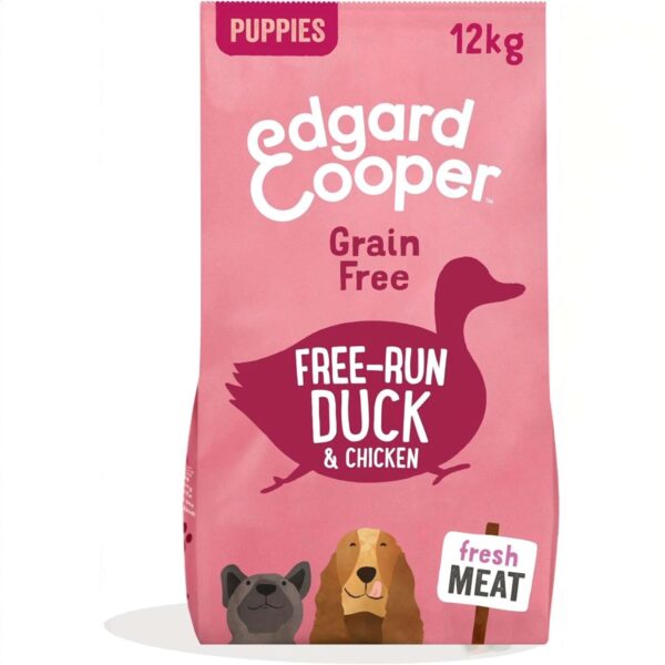 Edgard & Cooper Crocchette Cuccioli 12Kg – Anatra e Pollo Freschi – Alimento Secco Naturale e Bilanciato per la Crescita dei Cani Giovani - immagine 1