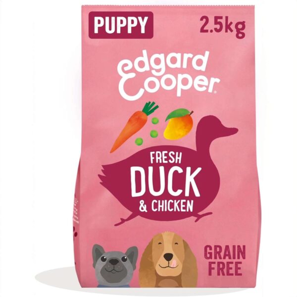 Edgard & Cooper Crocchette Cucciol 2,5 Kg – Anatra e Pollo Freschi – Alimento Secco Naturale e Bilanciato per la Crescita dei Cani Giovani - immagine 1