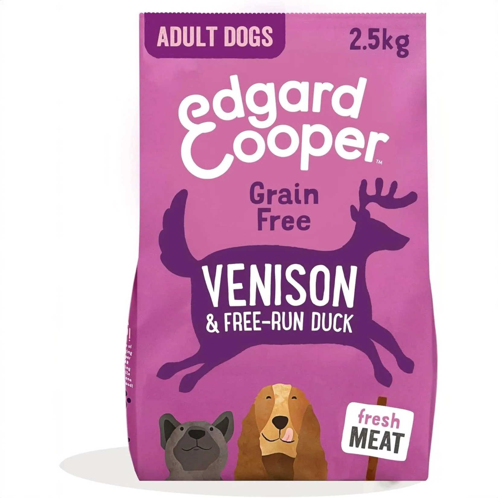 Edgard & Cooper Crocchette Cani Adulti 2,5Kg – Cervo e Anatra – Alimento Secco Naturale e Nutriente per Cani di Taglia Media e Grande - immagine 1