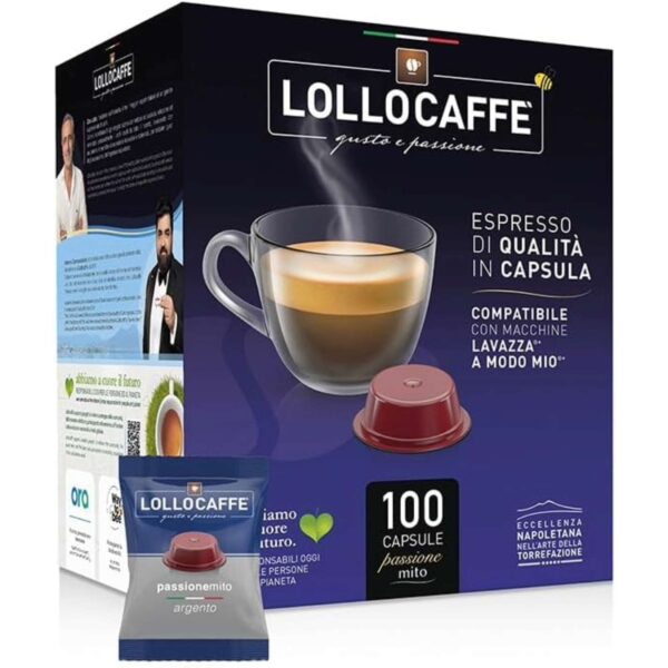 Capsule Caffè Lollo A Modo Mio Argento – Gusto Intenso e Crema Ricca – Compatibili Lavazza - immagine 4