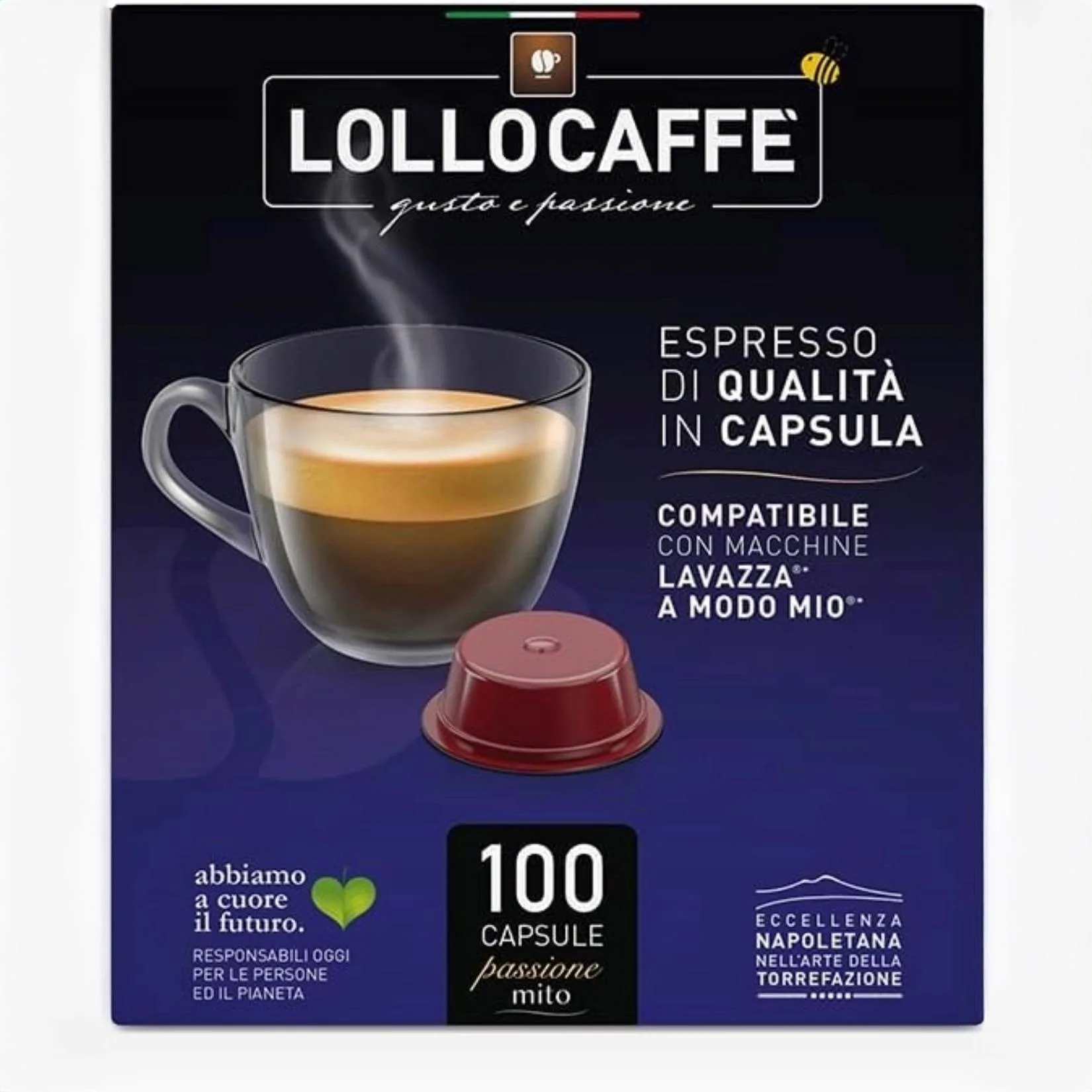 Capsule Caffè Lollo A Modo Mio Miscela Nera – Gusto Forte e Deciso – Compatibili Lavazza - immagine 5