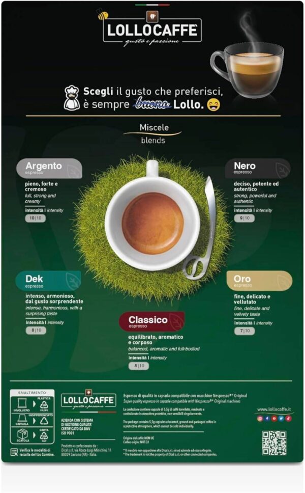 Caffè Lollo Capsule Compatibili Nespresso – Miscela Espresso Classico Intenso e Aromatico - immagine 6