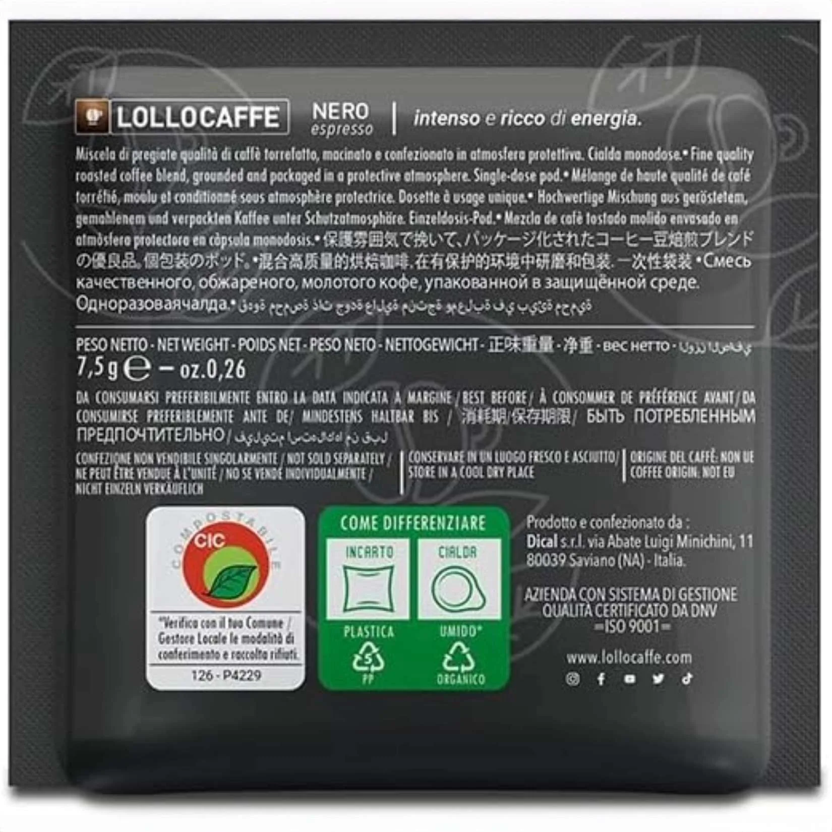 Caffè Lollo Miscela Nera – Cialde ESE 44mm Compatibili, Espresso Forte e Cremoso - immagine 2