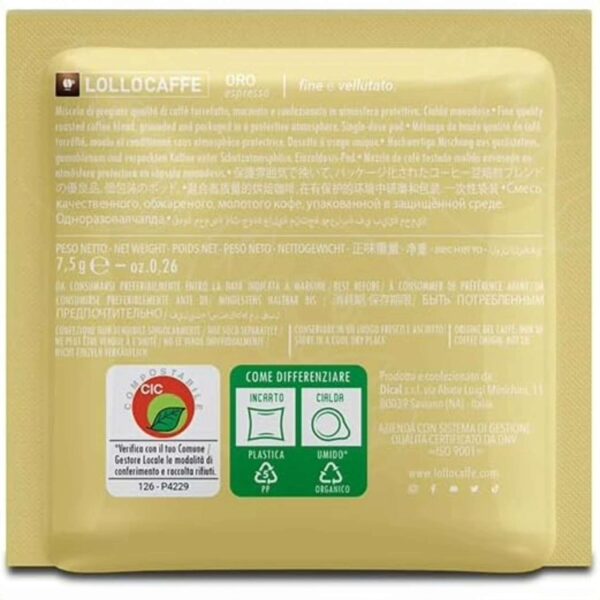 Caffè Lollo Miscela Oro – Cialde ESE 44mm Compatibili, Gusto Equilibrato e Cremoso - immagine 2