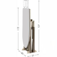 Bama TREND Asse da Stiro Regolabile in Plastica - Colore Tortora – 137x40 cm Robusto e Salvaspazio - immagine 3