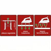 Bama TREND Asse da Stiro Regolabile in Plastica - Colore Tortora – 137x40 cm Robusto e Salvaspazio - immagine 5