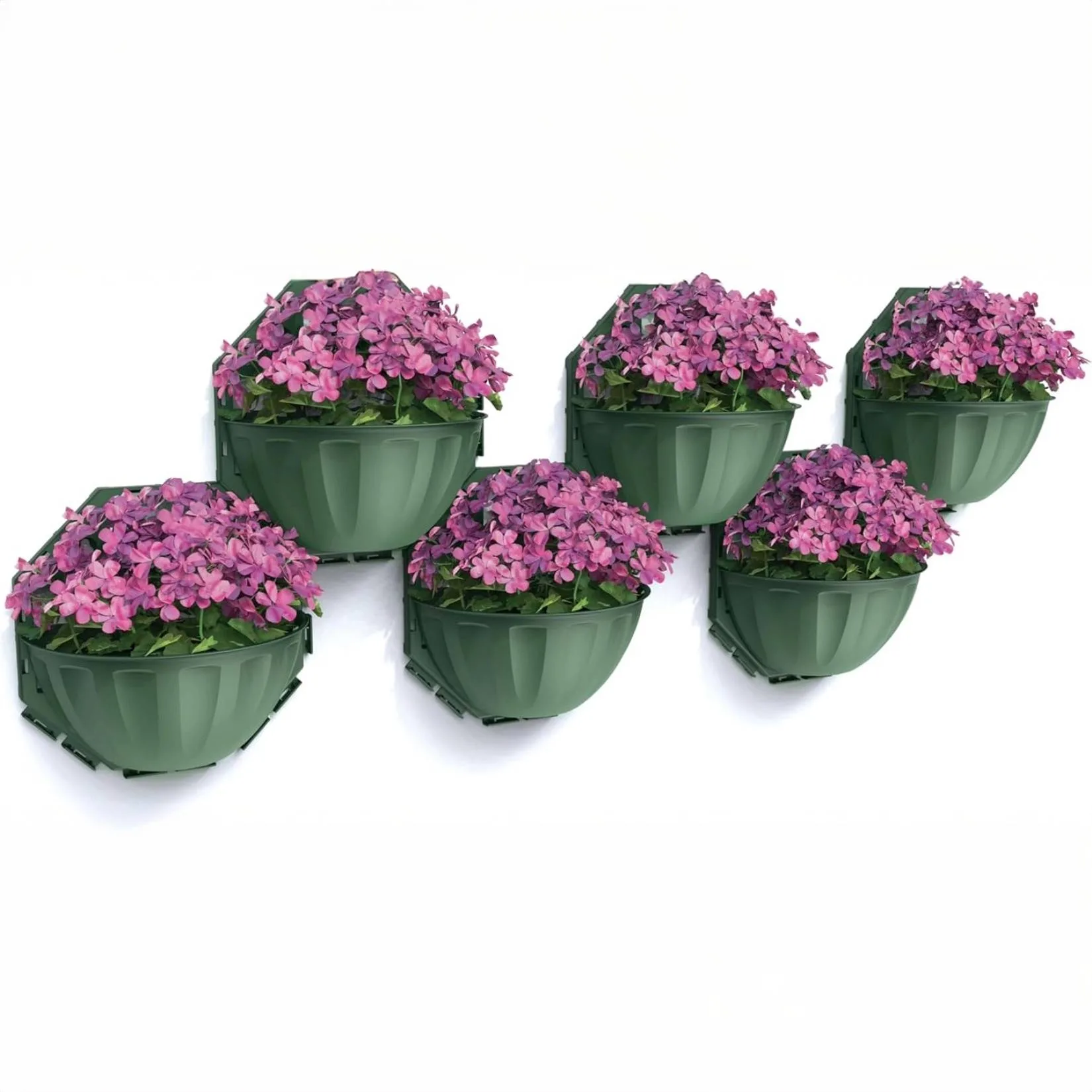 Set 6 vasi da parete componibili colore muschio Bama Gerla Puzzle Set 6 vasi da parete componibili colore muschio Bama Gerla Puzzle