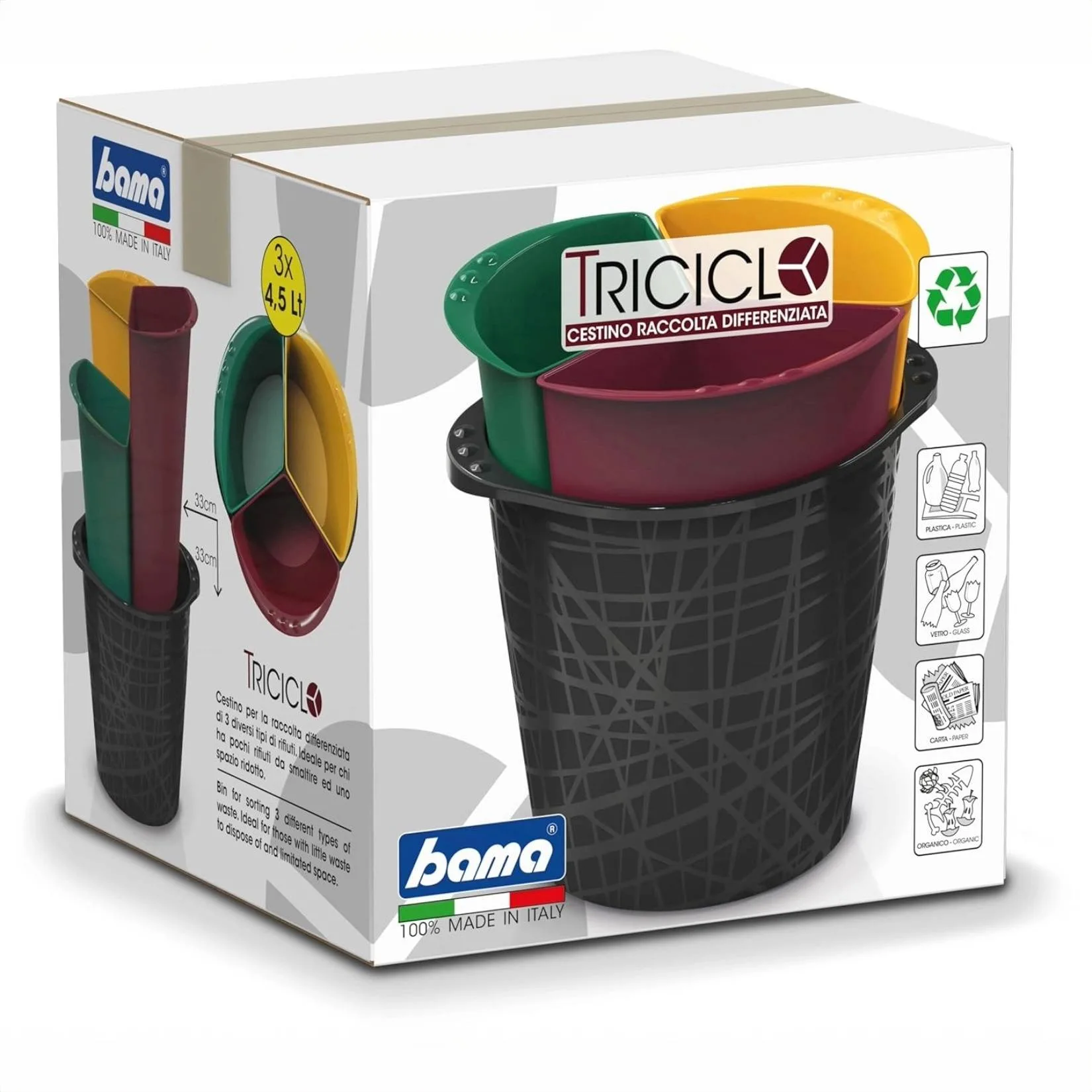 Bama Triciclo Cestino Raccolta Differenziata - immagine 6