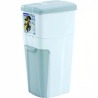 Contenitore triplo Trypla in plastica bianca per raccolta differenziata