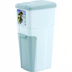 Contenitore triplo Trypla in plastica bianca per raccolta differenziata