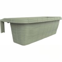 Bama Fioriera Rondine 60x20x18,5 cm – Vaso da Balcone in Plastica Effetto Paglia, Colore Salvia - immagine 3