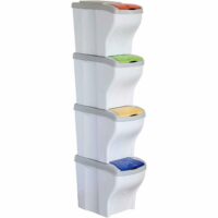 Bama – Set 4 Pattumiere Poker – Secchi Raccolta Differenziata 28x40x31 cm, Colori Assortiti, Impilabili e Salvaspazio - immagine 5
