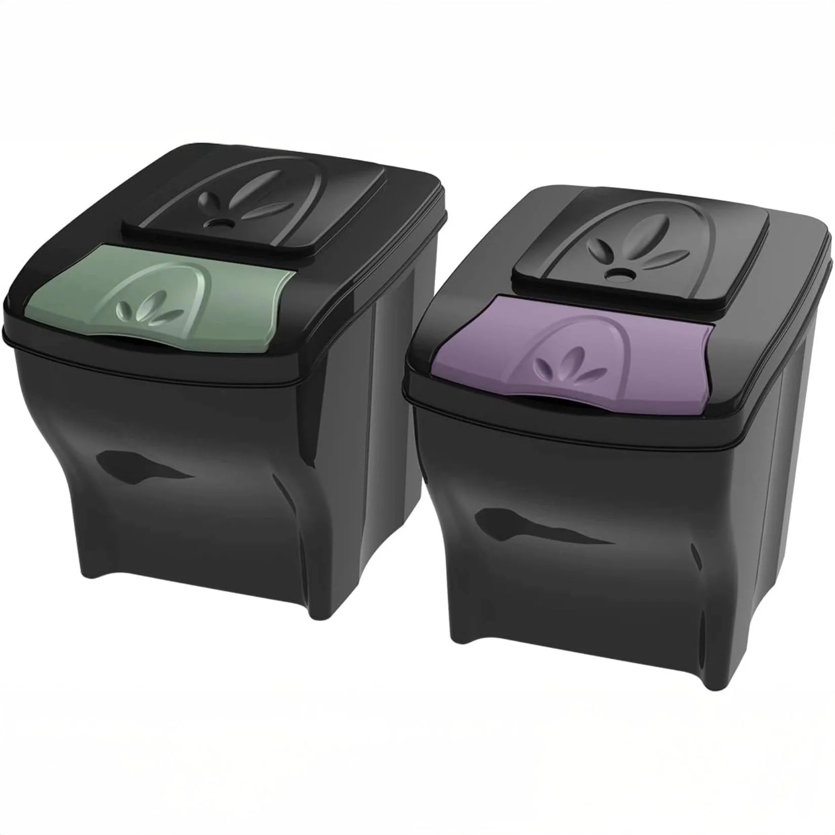 Set 2 pattumiere da 20 L con sportellini colorati Bama Poker Office