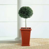 Bama Vaso Piramide con Sottovaso 40x40x59 cm – Colore Terracotta, per Interno ed Esterno - immagine 2