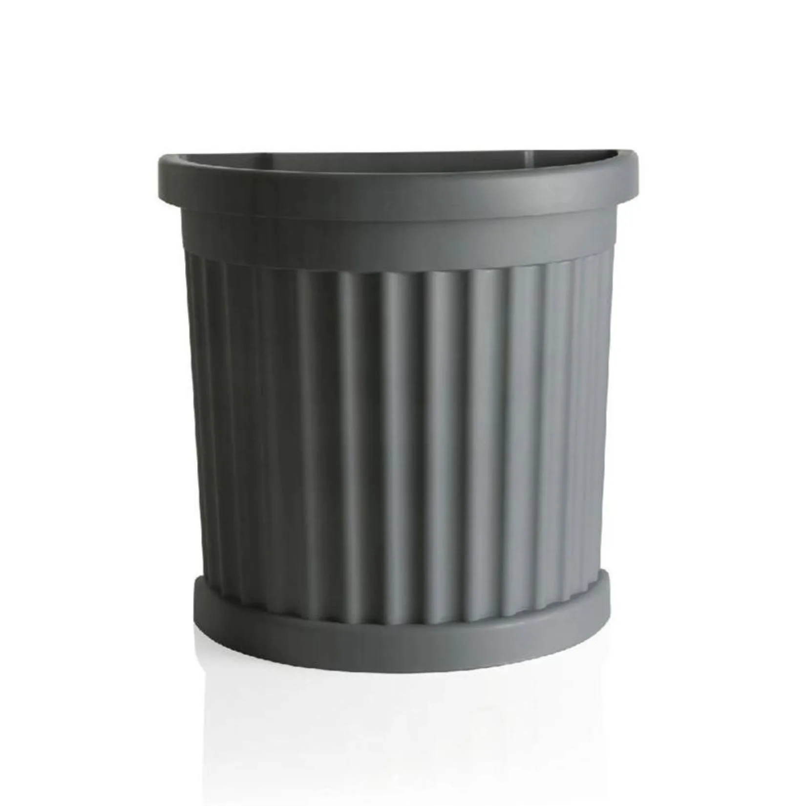 Vaso Roma 27×52×49 cm in resina grigia con piattino integrato