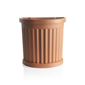 Vaso Roma 52×27×49 cm in resina effetto terracotta con sottovaso integrato
