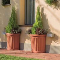 Bama Vaso Roma con Sottovaso 52x27x49 cm – Vaso in Resina Effetto Terracotta per Esterno e Interno - immagine 3