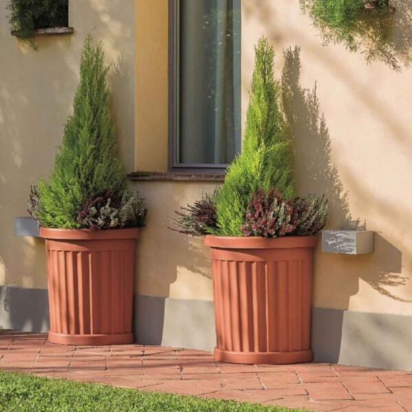 Bama Vaso Roma con Sottovaso 52x27x49 cm – Vaso in Resina Effetto Terracotta per Esterno e Interno - immagine 3