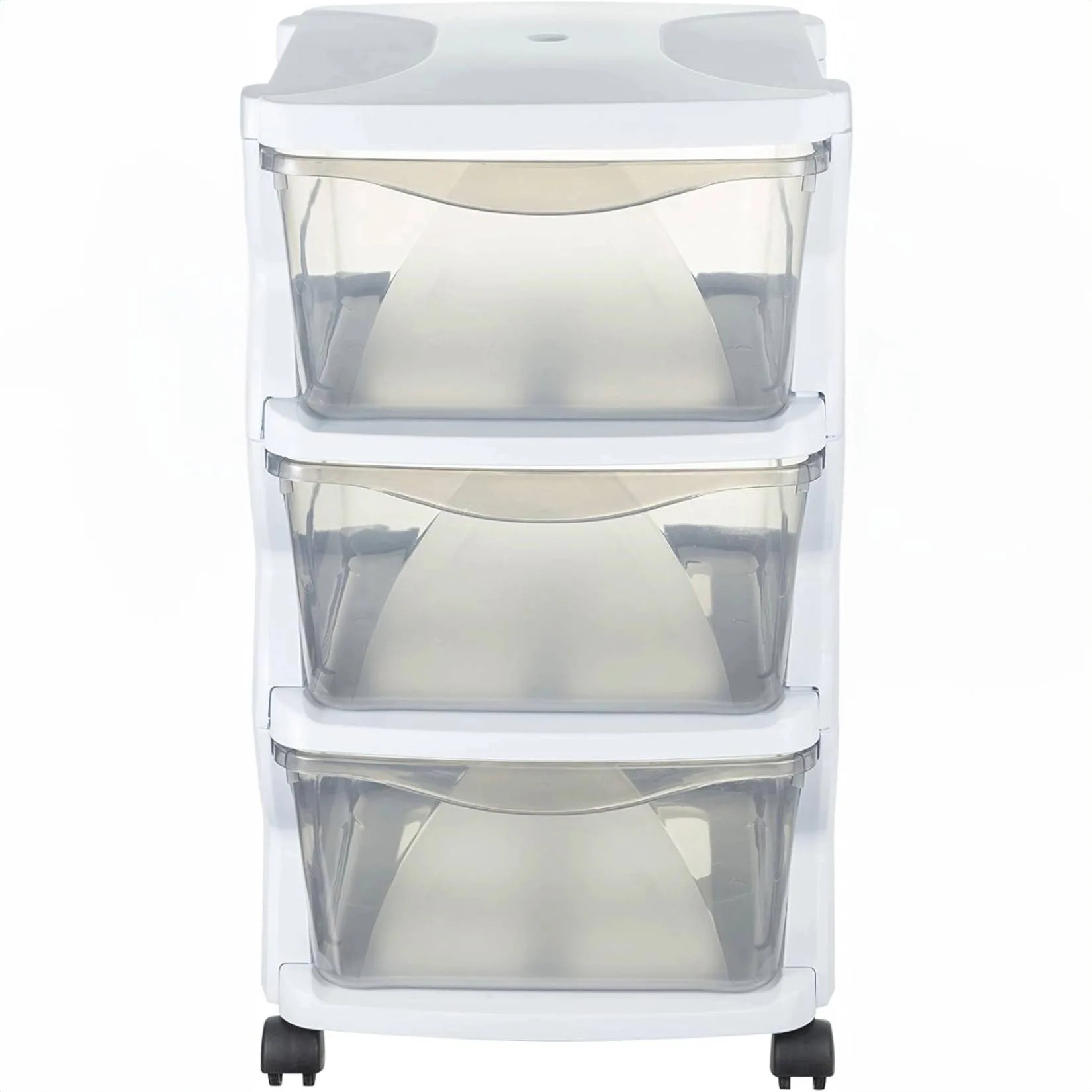 Cassettiera con tre cassetti e ruote girevoli Cassettiera con tre cassetti e ruote girevoli