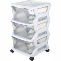Bama Insieme 3 Cassetti con Ruote – Cassettiera Salvaspazio 36x40x62 cm, Colore Argento, Pratica e Versatile - immagine 2
